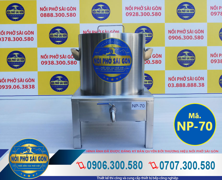 Nồi nấu phở bằng điện 70L, nồi điện nấu phở, nồi hầm xương nấu nước lèo bằng điện của thương hiệu Nồi Phở Sài Gòn (ảnh thật tế).
