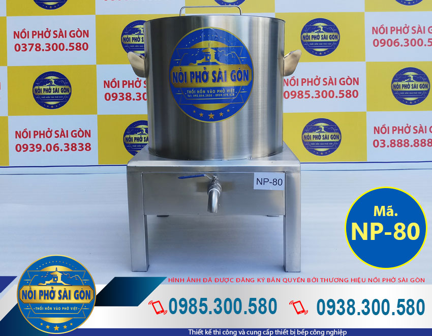 Nồi nấu phở bằng điện 80L, nồi điện nấu phở được làm từ chất liệu Inox 304 cao cấp ( Ảnh thật tế ).