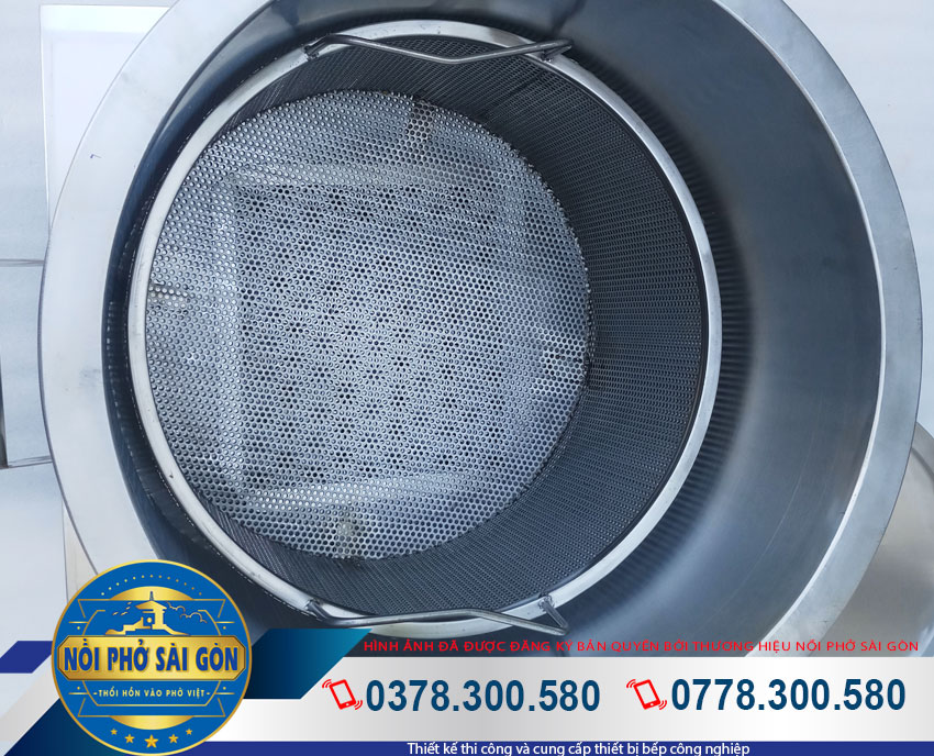 Bên trong nồi điện nấu phở, nồi nấu phở công nghiệp 70L (Ảnh thật tế).