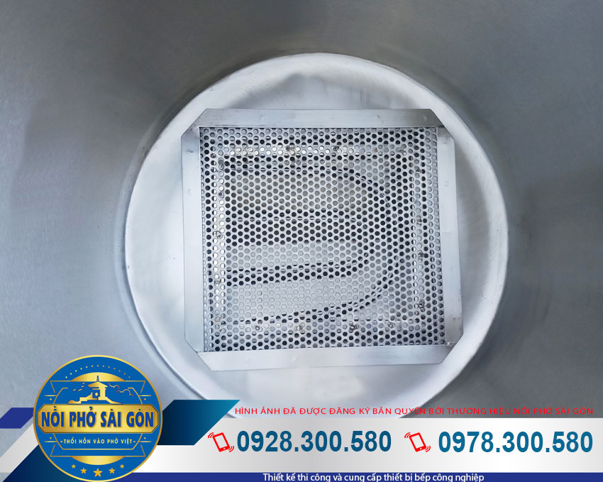 Bộ phận thanh nhiệt nồi nấu phở bằng điện 60L của thương hiệu Nồi Phở Sài Gòn (Ảnh thật tế).