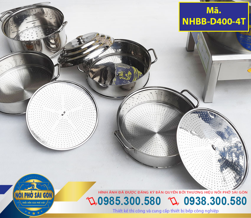 Bộ xoong nồi xửng hấp bánh bao bằng điện. Được sản xuất từ chất liệu inox 304 cao cấp. Đảm bảo vệ sinh an toàn thực phẩm.