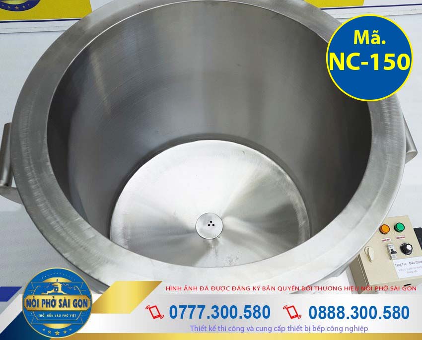 Nồi nấu cháo điện công nghiệp 150L, nồi nấu cháo dinh dưỡng bằng điện, nồi hầm cháo công nghiệp 120L. Gia công sản xuất từ chất liệu inox 304 không bị ăn mòn, ít biến màu, độ bền cao.