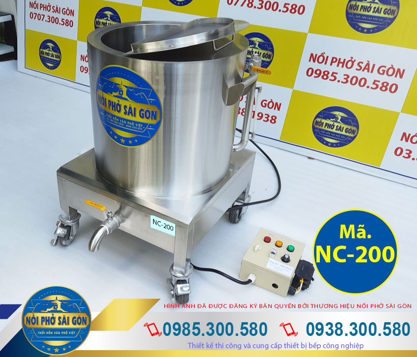 Thiết kế nồi điện nấu cháo, nồi nấu cháo công nghiệp bằng điện 200L gồm 2 lớp giúp cho vỏ bên ngoài không bị nóng.