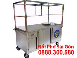 Xe Đẩy Bán Phở Tích Hợp Nồi Nấu Nước Lèo Bằng Điện 60L XBP-02