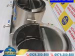 Chi tiết góc trên bộ 3 nồi nấu phở bằng điện 30l-100l-120l.